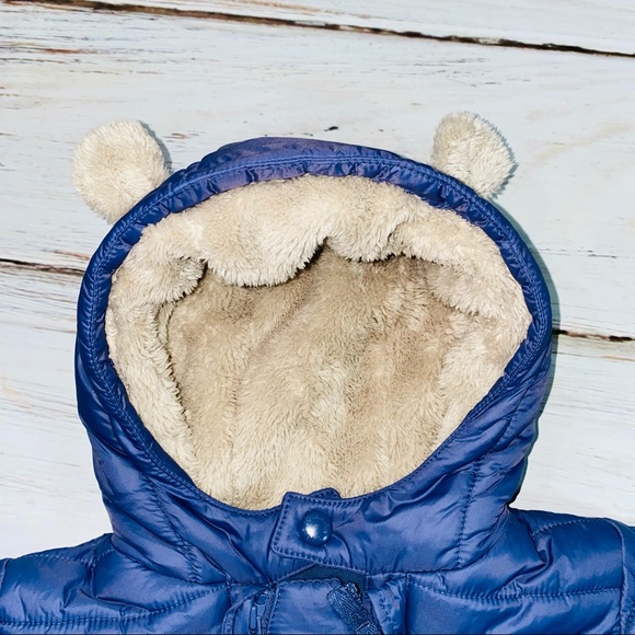 The White Company Blue Quilted Baby Pramsuit size 9-12 months - Picture 4 of 16